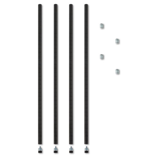 Stackable Posts For Wire Shelving, 36 "High, Black, 4/Pack. The main picture.
