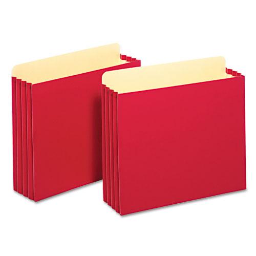 File Cabinet Pockets, 3.5" Expansion, Letter Size, Red, 10/Box. Picture 2