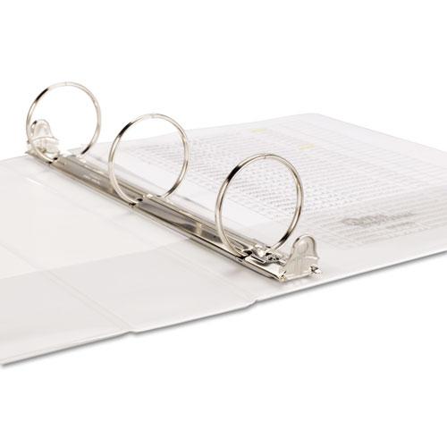 Economy Round Ring View Binder, 3 Rings, 2" Capacity, 11 x 8.5, White. Picture 6