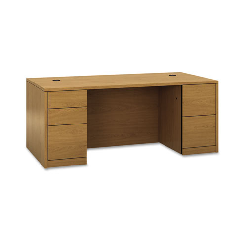 10500 Series Double Pedestal Desk with Full Pedestals, 72" x 36" x 29.5", Harvest. Picture 1