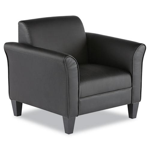 Alera Reception Lounge Sofa Series Club Chair, 35.43" x 30.7" x 32.28", Black Seat, Black Back, Black Base. Picture 1