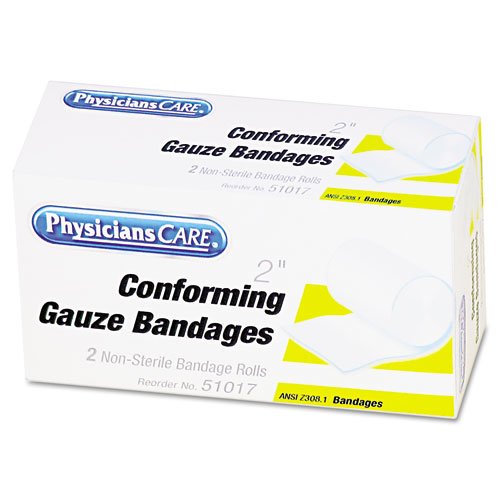 First Aid Conforming Gauze Bandage, Non-Steriile, 2" Wide, 2/Box. Picture 1