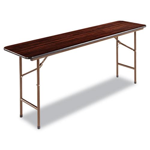 Wood Folding Table, Rectangular, 71.88w x 17.75d x 29.13h, Mahogany. Picture 4