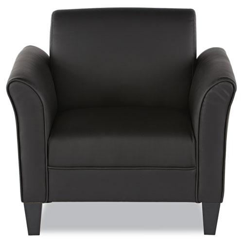 Alera Reception Lounge Sofa Series Club Chair, 35.43" x 30.7" x 32.28", Black Seat, Black Back, Black Base. Picture 2