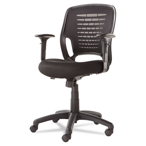 Swivel/Tilt Mesh Task Chair, Supports Up to 250 lb, 17.71" to 21.65" Seat Height, Black. Picture 2