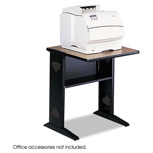 Fax/Printer Stand with Reversible Top, Metal, 1 Shelf, 23.5" x 28" x 30", Medium Oak/Black. Picture 1