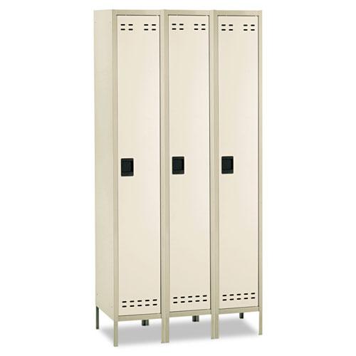 Single-Tier, Three-Column Locker, 36w x 18d x 78h, Two-Tone Tan. Picture 1