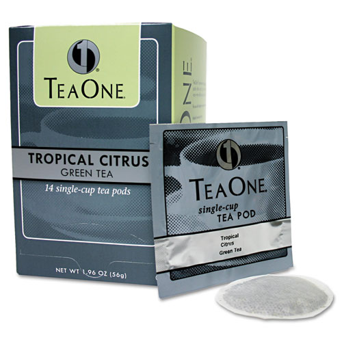 Tea Pods, Tropical Citrus Green, 14/Box. Picture 1