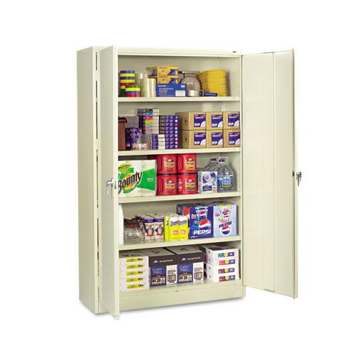 Assembled Jumbo Steel Storage Cabinet, 48w x 18d x 78h, Putty. Picture 1