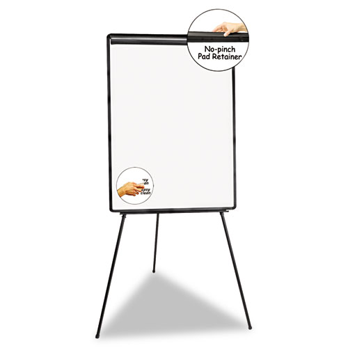 Dry Erase Board with Tripod Easel, 29 x 41, White Surface, Black Frame. Picture 2