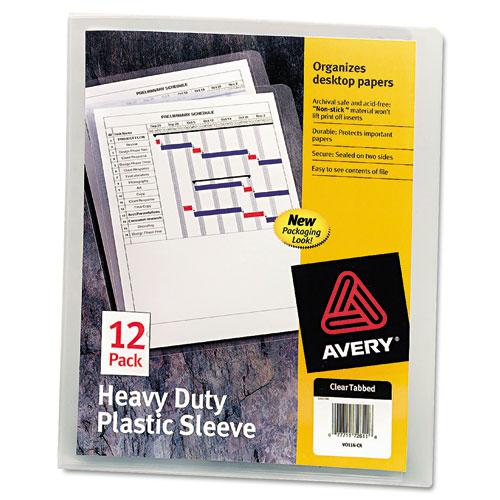 Heavy-Duty Plastic Sleeves, Letter Size, Clear, 12/Pack. Picture 1