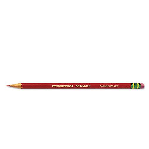 Erasable Colored Pencils, 2.6 mm, 2B, Carmine Red Lead, Carmine Red Barrel, Dozen. Picture 4