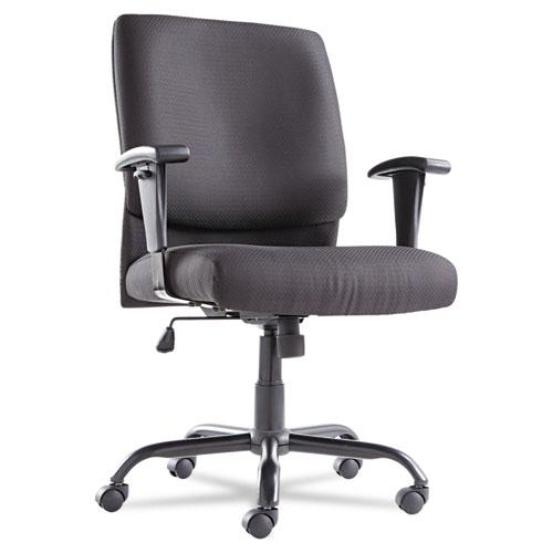 Big/Tall Swivel/Tilt Mid-Back Chair, Supports Up to 450 lb, 19.29" to 23.22" Seat Height, Black. Picture 1