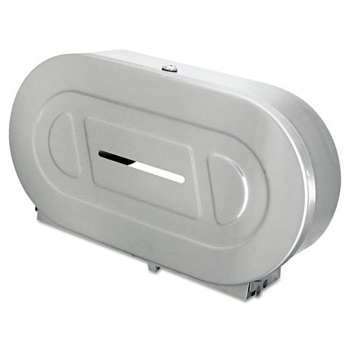 Toilet Tissue 2 Roll Dispenser, Jumbo, 20.81 x 5.31 x 11.38, Satin-Finish Stainless Steel. Picture 2