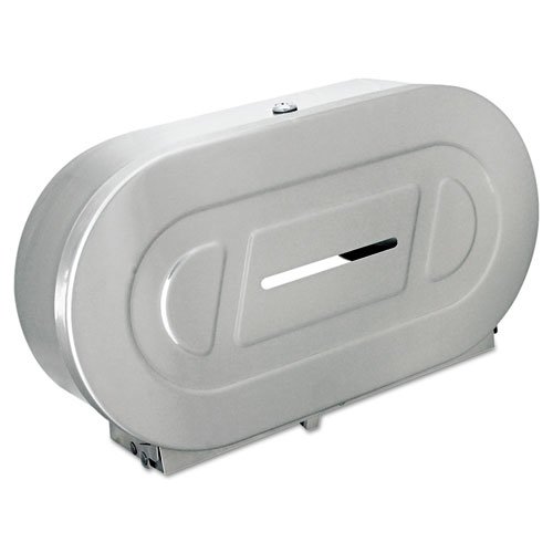 Toilet Tissue 2 Roll Dispenser, Jumbo, 20.81 x 5.31 x 11.38, Satin-Finish Stainless Steel. Picture 4