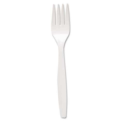 Regal Mediumweight Cutlery, Full-Size, Fork, White, 1000/Carton. Picture 1