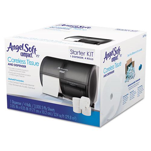 Tissue Dispenser and Angel Soft ps Tissue Start Kit, 4750 Sheets, 4 Rolls/Carton. Picture 1