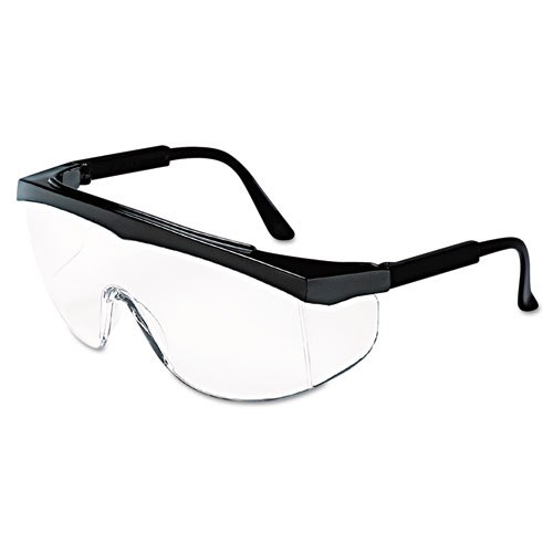Stratos Safety Glasses, Black Frame, Clear Lens, 12/Box. Picture 1