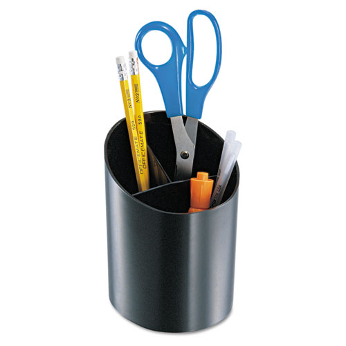 Recycled Big Pencil Cup, Plastic, 4.25 x 4.5 x 5.75, Black. The main picture.