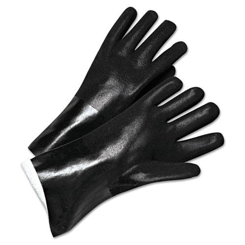 PVC-Coated Jersey-Lined Gloves, 14 in Long, Black, Men's, 12/Pack. Picture 1