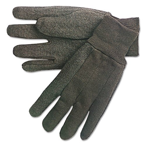 Dotted-Palm Cotton Jersey Gloves, Clute Pattern, Mens. Picture 1