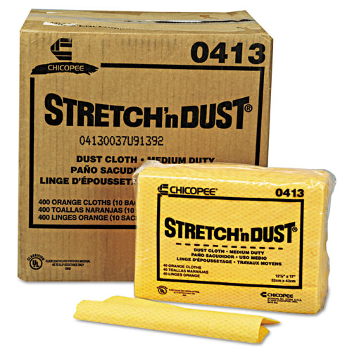 Stretch 'n Dust Cloths, 12.6 x 17, Yellow, 40/Pack, 10 Packs/Carton. Picture 1