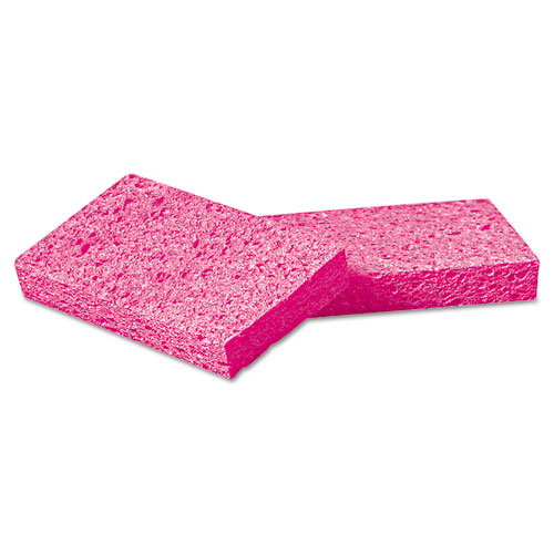 Small Cellulose Sponge, 3 3/5 x 6 1/2", 9/10" Thick, Pink, 48/Carton. Picture 1