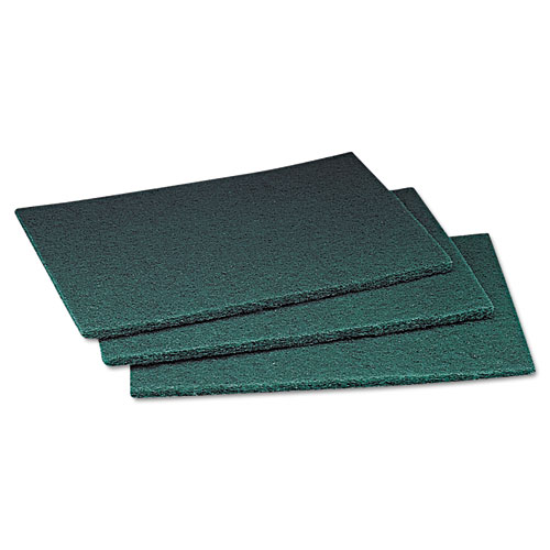 Commercial Scouring Pad, 6 x 9, Green, 20 Pads/Box, 3 Boxes/Carton. The main picture.