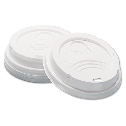 Dome Hot Drink Lids, Fits 8 oz Cups, White, 100/Sleeve, 10 Sleeves/Carton. Picture 1