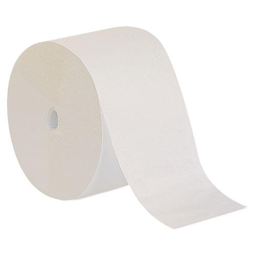 Compact Coreless 1-Ply Bath Tissue, Septic Safe, White, 3,000 Sheets/Roll, 18 Rolls/Carton. Picture 1