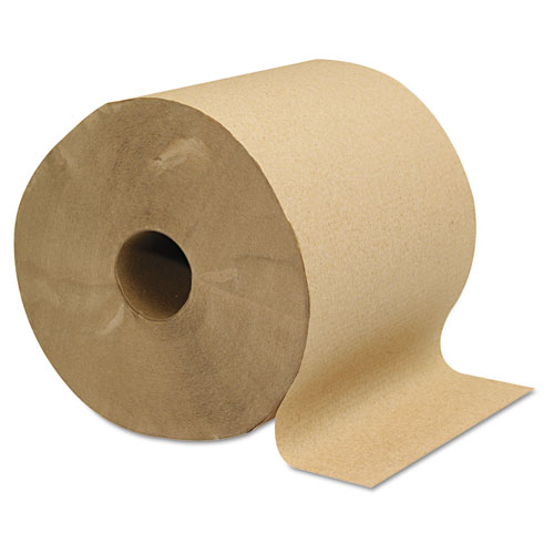 Hardwound Towels, 1-Ply, 800 ft, Brown, 6 Rolls/Carton. Picture 3