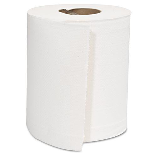 Center-Pull Roll Towels, 2-Ply, 10 x 8, White, 600/Roll, 6 Rolls/Carton. Picture 1