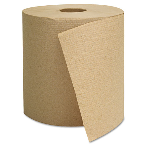 Hardwound Towels, 1-Ply, 800 ft, Brown, 6 Rolls/Carton. Picture 1