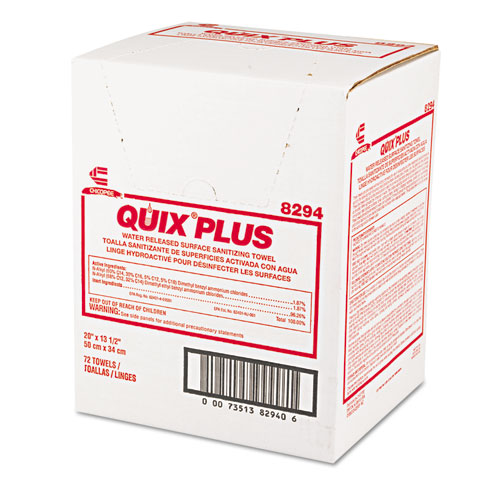 Quix Plus Cleaning and Sanitizing Towels, 13.5 x 20, Pink, 72/Carton. Picture 2