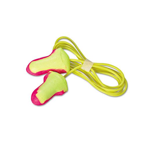 LL-30 Laser Lite Single-Use Earplugs, Corded, 32NRR, Magenta/Yellow, 100 Pairs. Picture 2