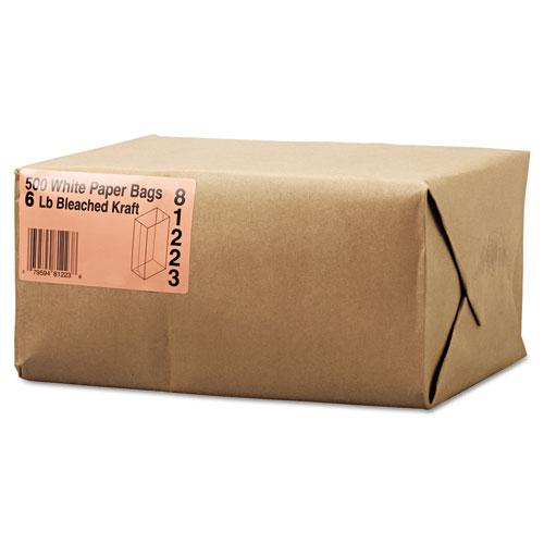 Grocery Paper Bags, 35 lb Capacity, #6, 6" x 3.63" x 11.06", White, 500 Bags. Picture 7