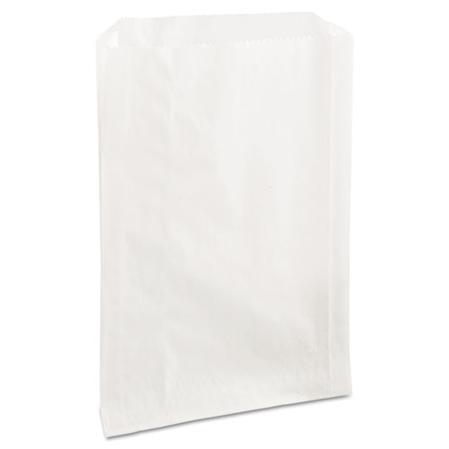Grease-Resistant Single-Serve Bags, 6.5" x 8", White, 2,000/Carton. Picture 1