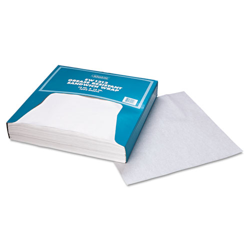Grease-Resistant Paper Wraps and Liners, 12 x 12, White, 1,000/Box, 5 Boxes/Carton. Picture 3