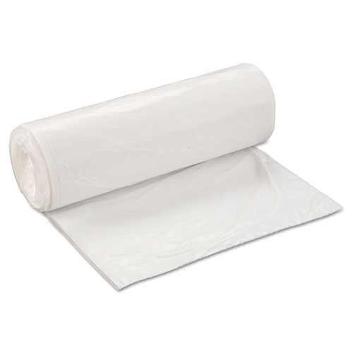 Low-Density Commercial Can Liners, Coreless Interleaved Roll, 60 gal, 0.7 mil, 38" x 58", White, 25 Bags/Roll, 4 Rolls/Carton. Picture 1