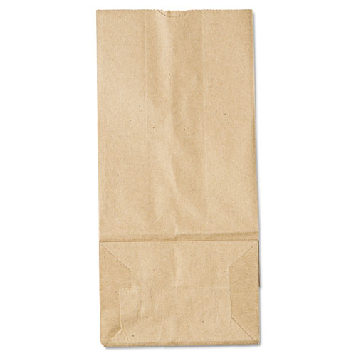 Grocery Paper Bags, 35 lb Capacity, #5, 5.25" x 3.44" x 10.94", Kraft, 500 Bags. Picture 1