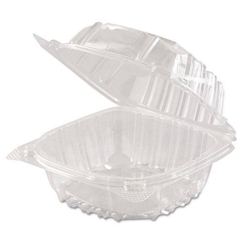 ClearSeal Hinged-Lid Plastic Containers, 5.8 x 6 x 3, Clear, Plastic, 125/Pack, 4 Packs/Carton. Picture 5