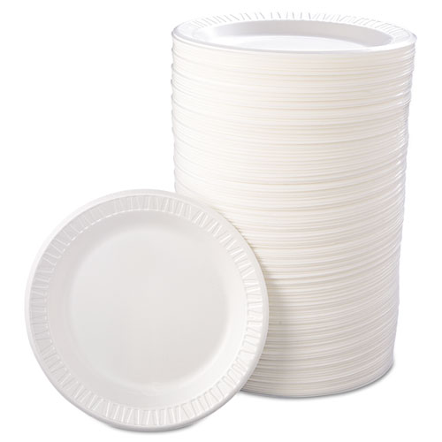 Quiet Classic Laminated Foam Dinnerware, Plate, 9" dia, White, 125/Pack, 4 Packs/Carton. Picture 2