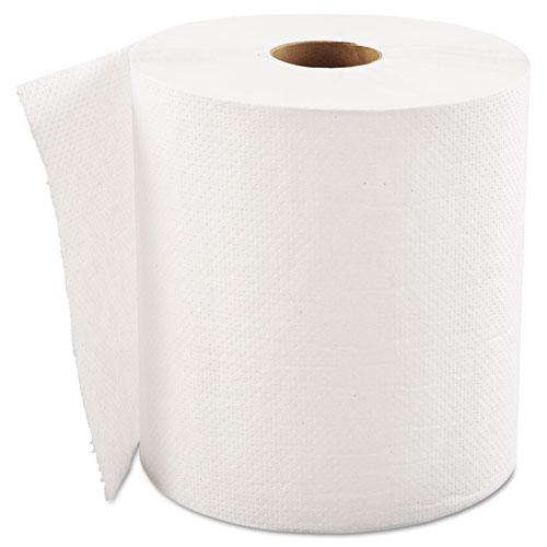 Hardwound Roll Towels, 1-Ply, 8" x 600 ft, White, 12 Rolls/Carton. Picture 1