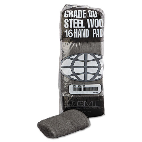 Industrial-Quality Steel Wool Hand Pads, #00 Very Fine, Steel Gray, 16 Pads/Sleeve, 12/Sleeves/Carton. Picture 3