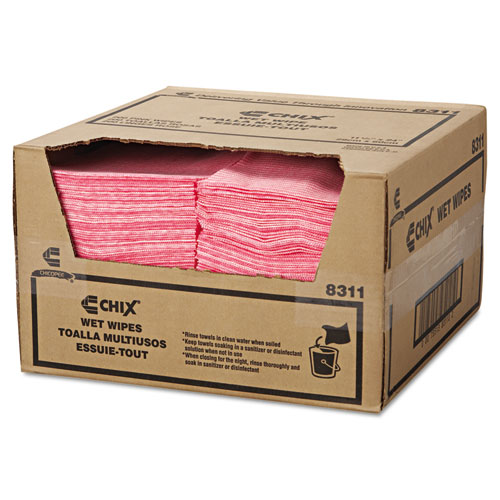 Wet Wipes, 11.5 x 24, White/Pink, 200/Carton. Picture 2