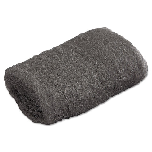 Industrial-Quality Steel Wool Hand Pads, #00 Very Fine, Steel Gray, 16 Pads/Sleeve, 12/Sleeves/Carton. Picture 1