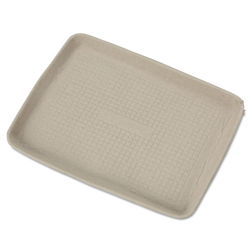 StrongHolder Molded Fiber Food Trays, 1-Compartment, 9 x 12 x 1, Beige, Paper, 250/Carton. Picture 1