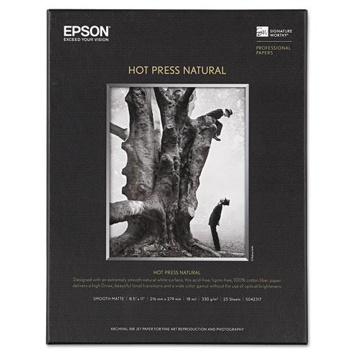 Hot Press Fine Art Paper, 17 mil, 8.5 x 11, Smooth Matte Natural, 25/Pack. Picture 1