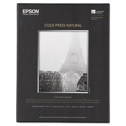 Cold Press Fine Art Paper, 19 mil, 8.5 x 11, Textured Matte Natural, 25/Pack. Picture 1