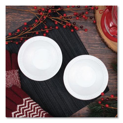 Quiet Classic Laminated Foam Dinnerware Bowls, 10 to 12 oz, White, 125/Pack, 8 Packs/Carton. Picture 5